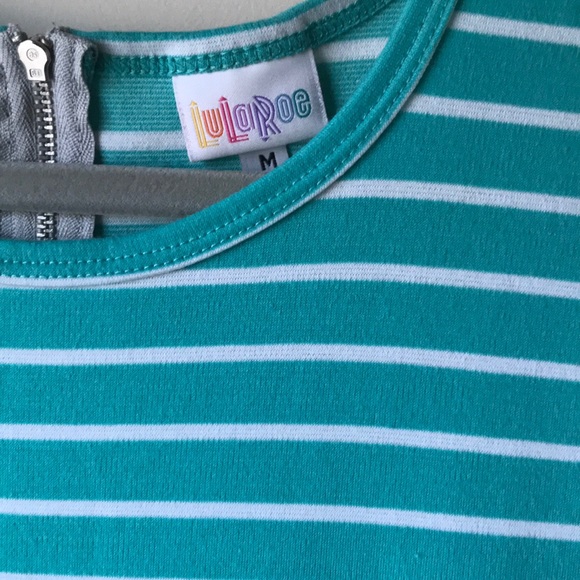 Teal and white stripe Amelia - Picture 2 of 4